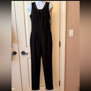 I.N. San Francisco Black Jumpsuit with Fitted Bodice